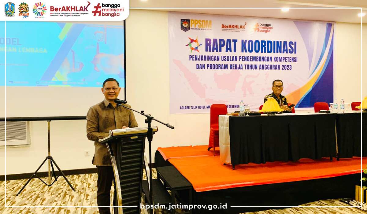 Hadiri Rakor Pengembangan Kompetensi  PSDM Regional Makassar, Kepala BPSDM Jatim Beberkan Strategi IKI Hadapi Tiga Tantangan Lembaga Pelatihan